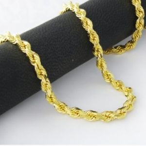 14 karat solid gold diamond cut rope 3mm
